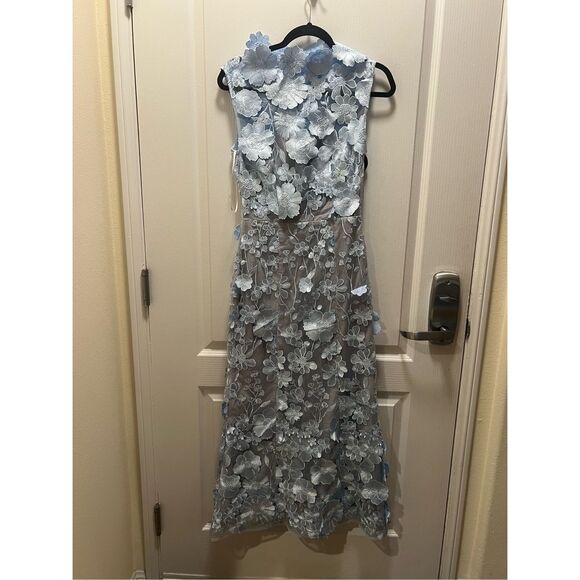 ELLIATT Selene Floral Cocktail Midi Dress Blue parties evening 👗size S NWT - Picture 4 of 6